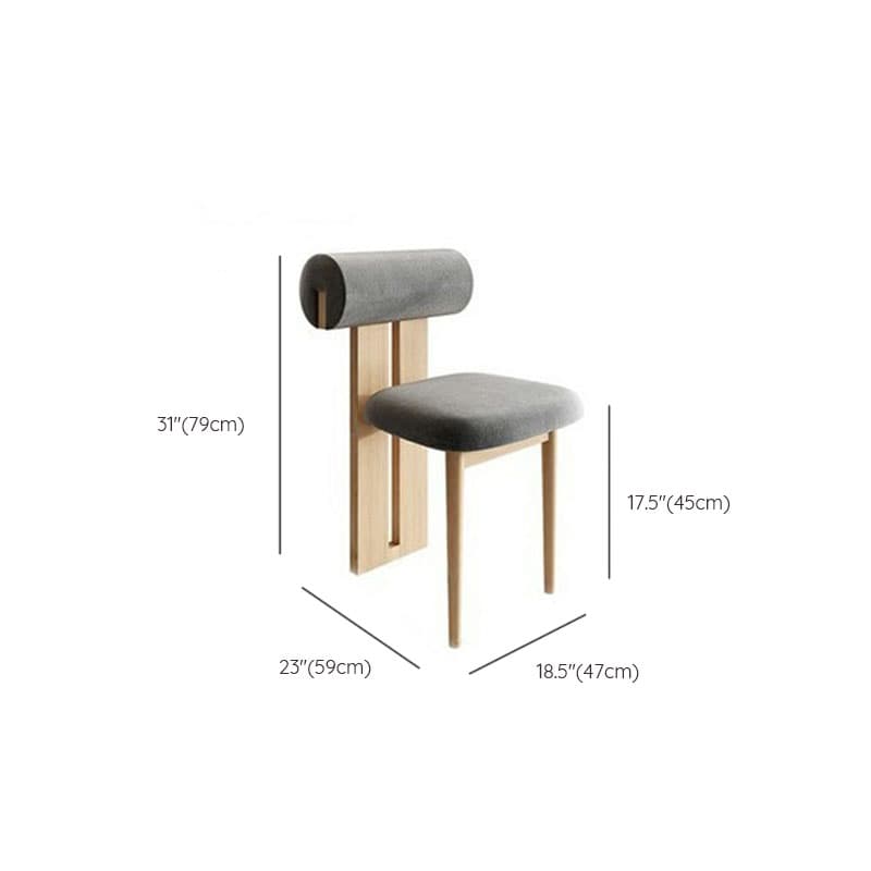 Modern Upholstered Armless Kitchen & Dining Chair, Open Back, Wood Ash, 1 Piece thumbnail 30