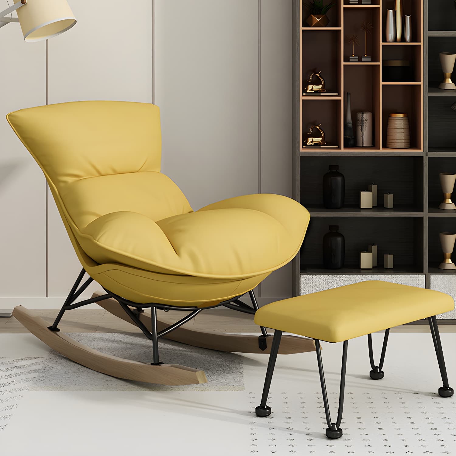 Nursery Sofa Rocking Chair Indoor Rocking Chair for Living Room and Bedroom thumbnail 6