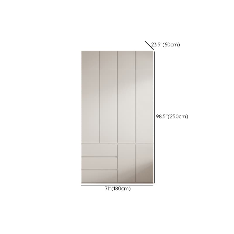 White Modish Manufactured Wood Armoire Cabinet with Soft Close Drawer, Soft Close Door, Interior Shelves, and Clothing Rod thumbnail 11