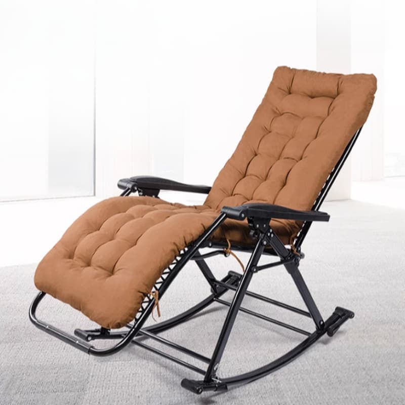 Simplistic Stain Resistant Metal Cushioned Rocking Accent Chair with Round Arm thumbnail 10