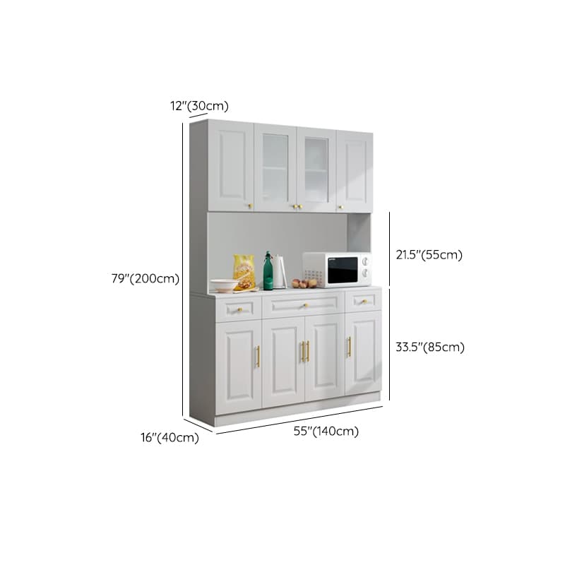 Glam White Wood Sideboard with Storage Cabinets and Included Adjustable Shelving thumbnail 20