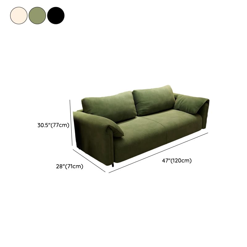 Modern Solid Color Tear Resistant Standard Sofa/Loveseat in Black/Ivory for 3-seater/Seats 2 thumbnail 9