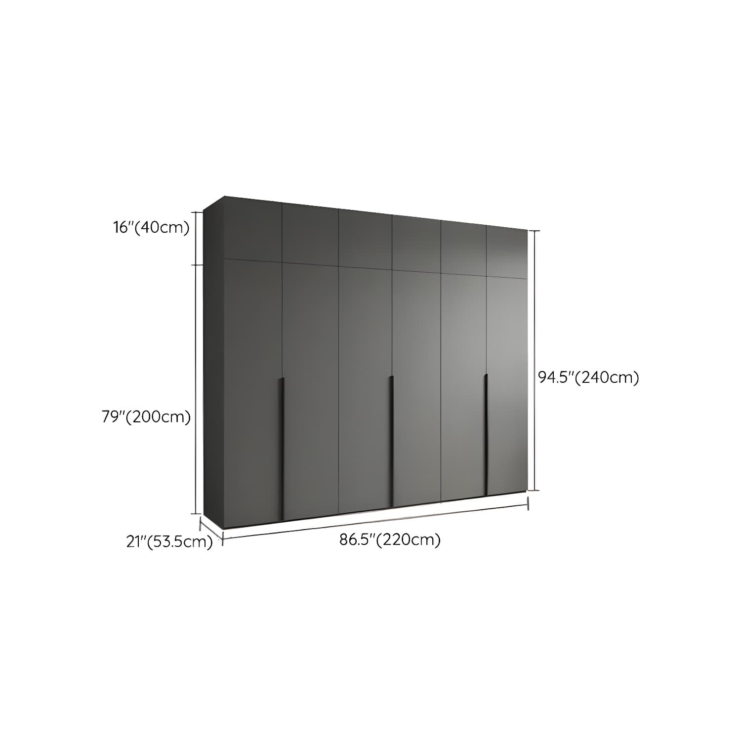 Modern Grey Wood Wardrobe Armoire with Drawers & Shelves for Ample Storage thumbnail 24