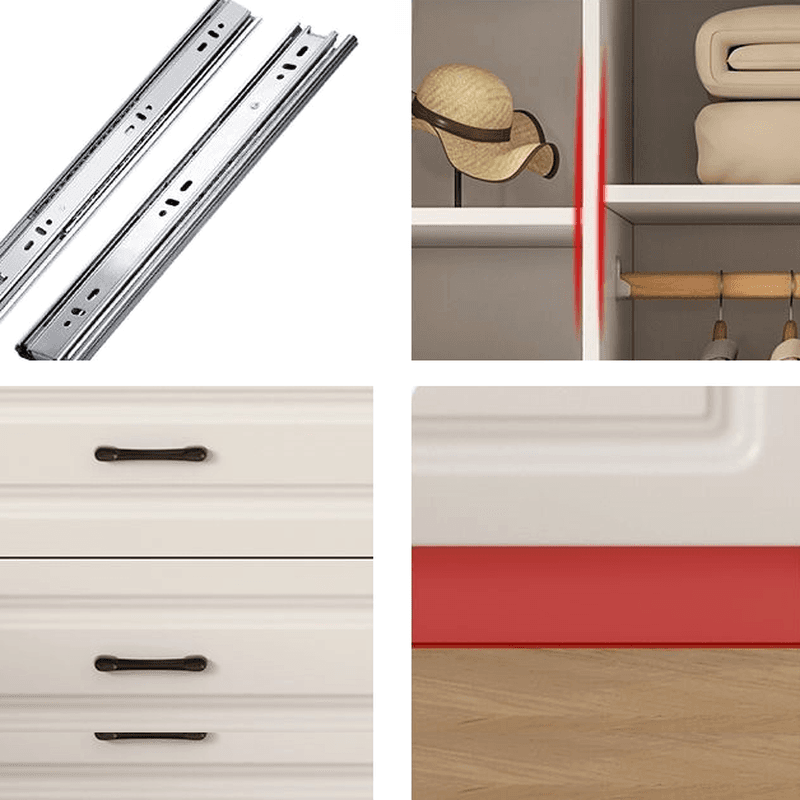 Casual Chalk Timber Wardrobe with Soft Close Drawer and Door, Interior Shelves, Hanging Rod thumbnail 7