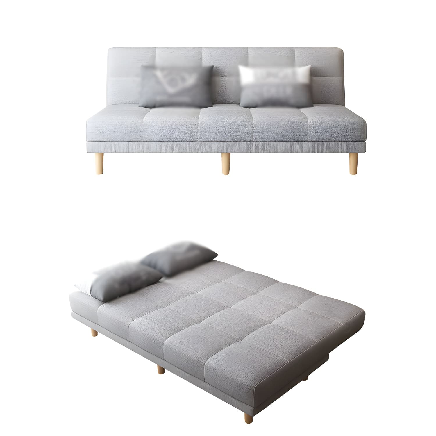 Modern Armless Settee 27.55" W Convertible Sleeper Sofa for Living Room thumbnail 9