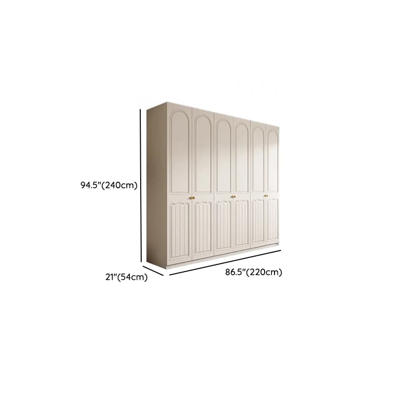 Chalk Minimalist Laminate Cabinet Armoire with Compartments, Interior Shelves, and Clothing Rod thumbnail 14