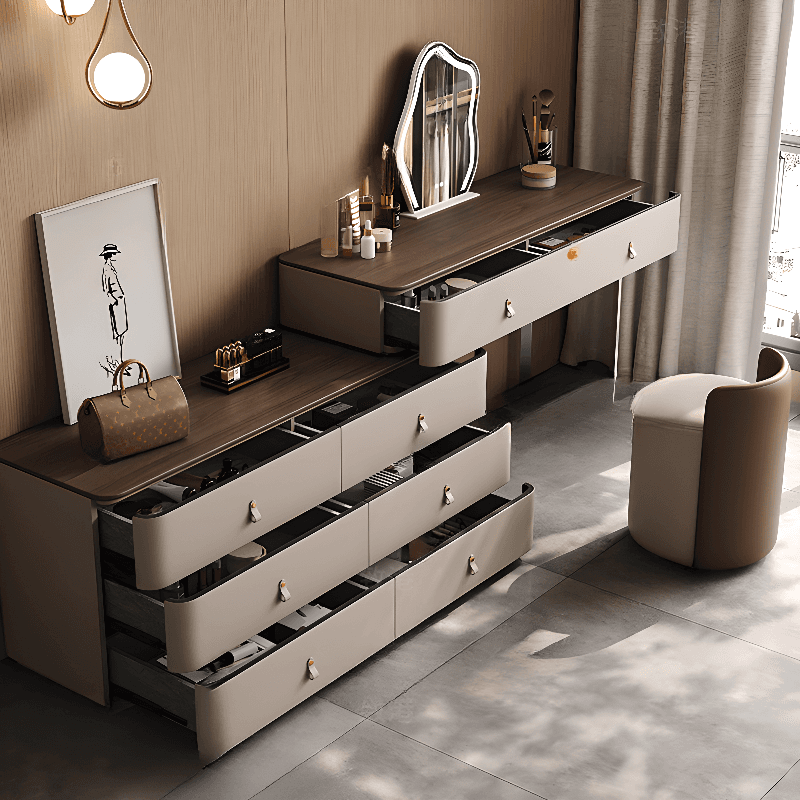 Tan Vanity Set with Scalable Telescopic and Push-Pull Features thumbnail 3