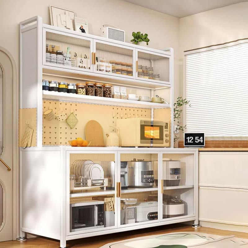 Modern Steel Sideboard Standard-Sized Open Storage Non-Adjustable Shelves thumbnail 5