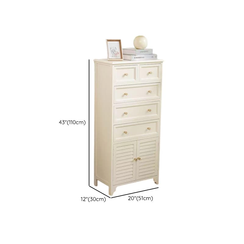 Rectangular Damp-proof Accent Cabinet with Storage Drawer, Closet, Glazed Door, Cabinet Knobs in Chalk/Brown/Wood Color thumbnail 23