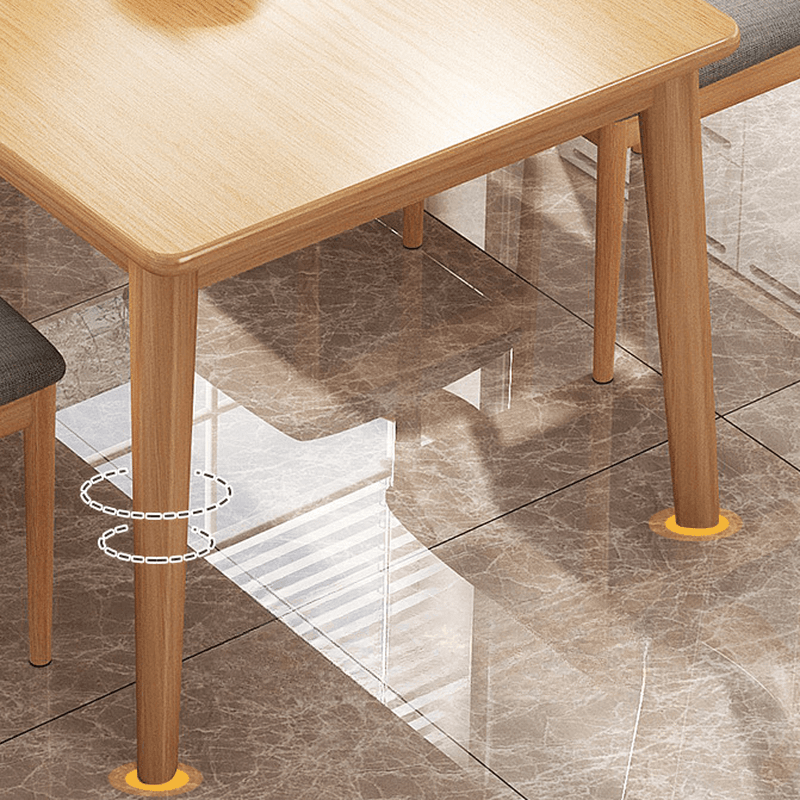 Rectangular Dining Table Set with Recycled Wood Fixed Table, Padded Chair Back, and Separable Design thumbnail 9