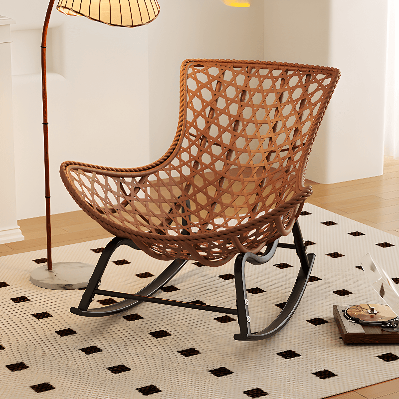 Trendy Upholstered Rocking Chair with Plush Cushioning thumbnail 9