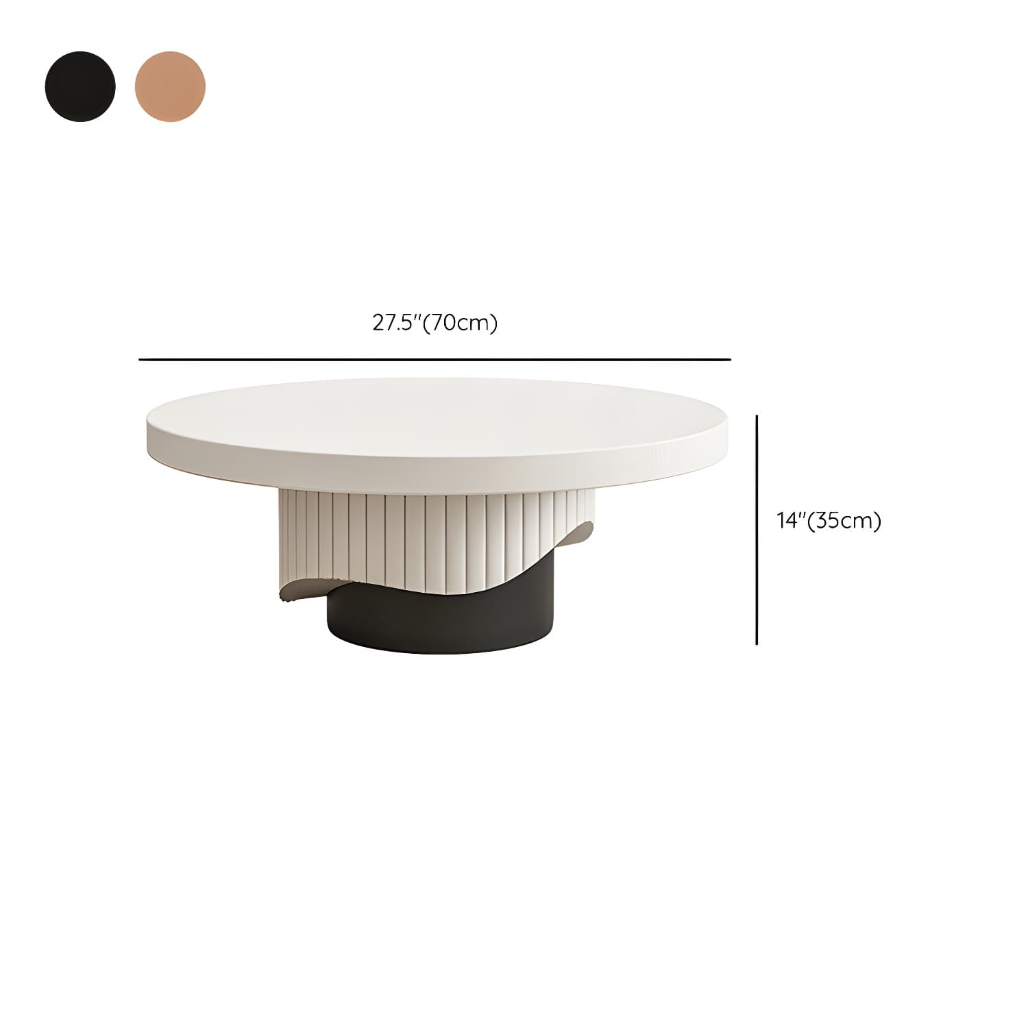 Pedestal Round Coffee Table Set Modern Minimalist Cocktail Table thumbnail 20