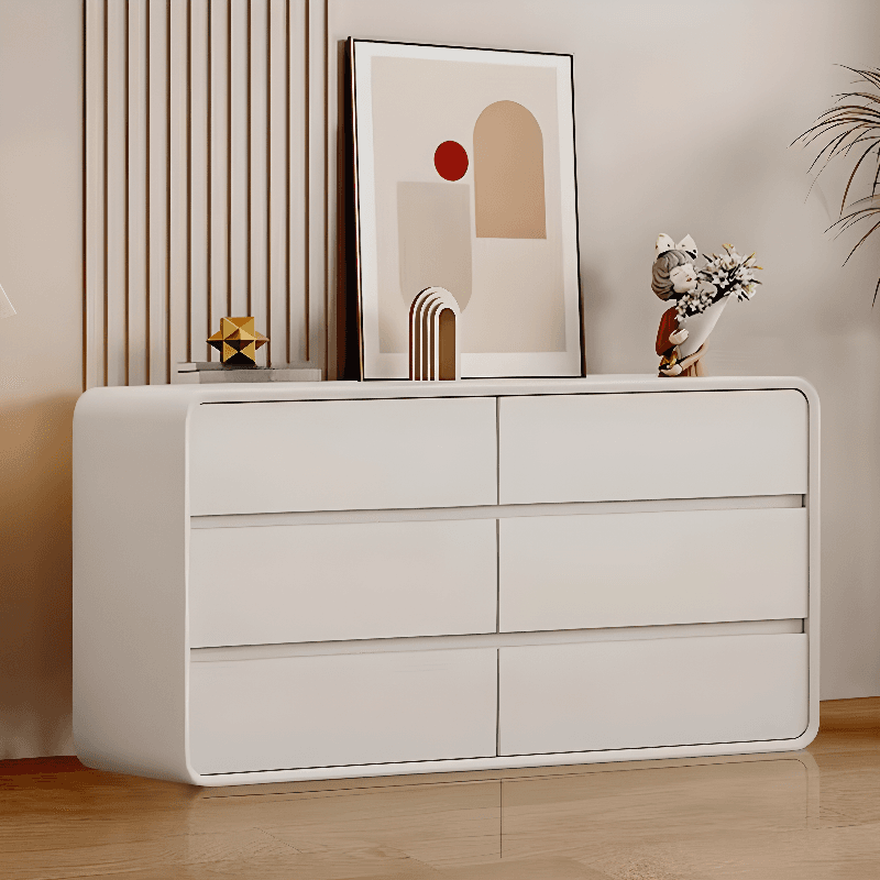 Art Deco Horizontal Console Dresser in Natural Wood with 6/8 Drawers thumbnail 4