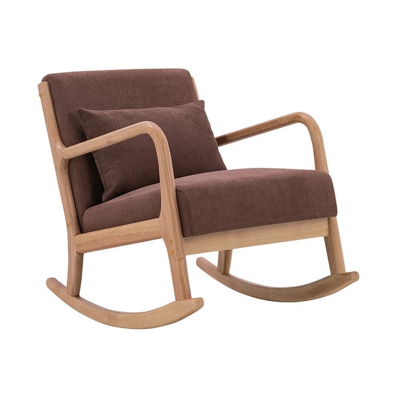 Nordic Natural Cotton Stationary Rocking Couch Chair with Back thumbnail 3