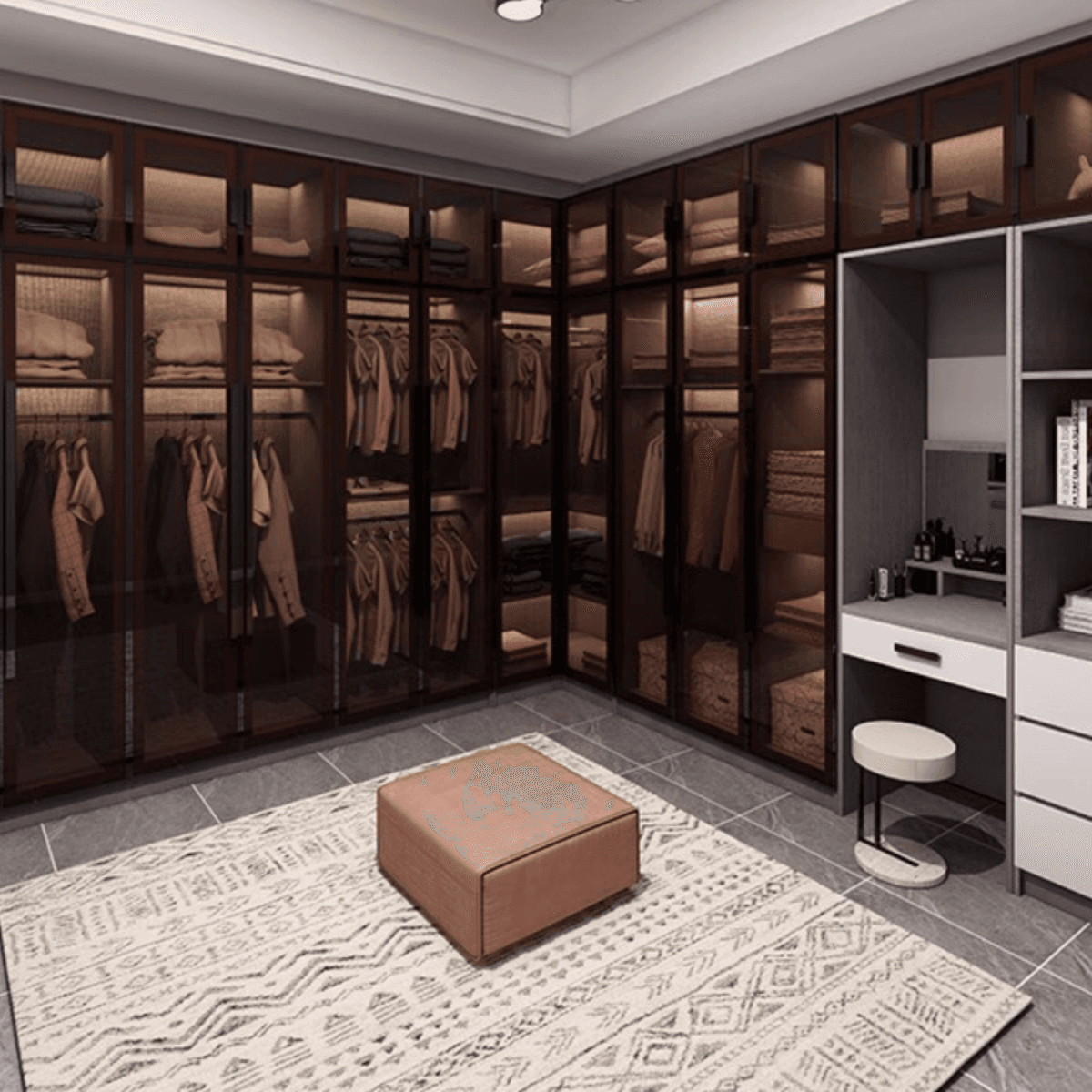 Charcoal Modish Timber Self-supporting Cabinet Armoire with Soft Close Drawer and Door, Hanging Rod thumbnail 2