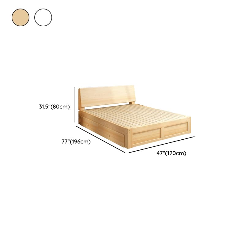 Casual Pine Wood Cabinet Bed/Pallet Bed Frame with 2 Drawers thumbnail 14