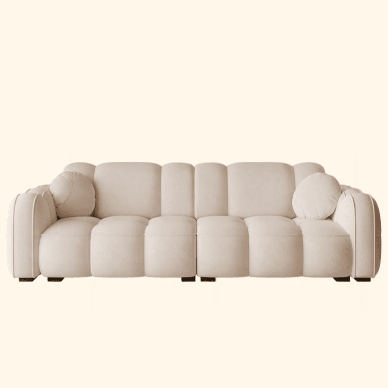 Trendy Solid Color Stain Resistant Standard Sofa in Dark Gray/Light Brown/Amber Color with Arm, 4-seater/Seats 3, and 2 Pillows thumbnail 13