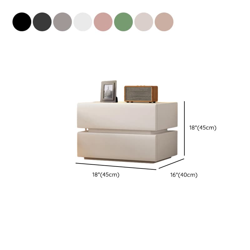 Art Deco Style Bedside Cabinet Nightstand with 2 Drawers and Pine Countertop thumbnail 15