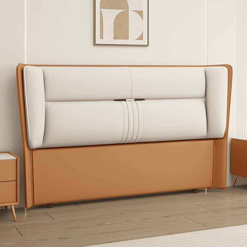 Trendy Panel Headboard in Natural Wood with No Distressing, Rectangle Shape for King/Queen/Full Bed, Sponge Upholstery, Standard Height thumbnail 6
