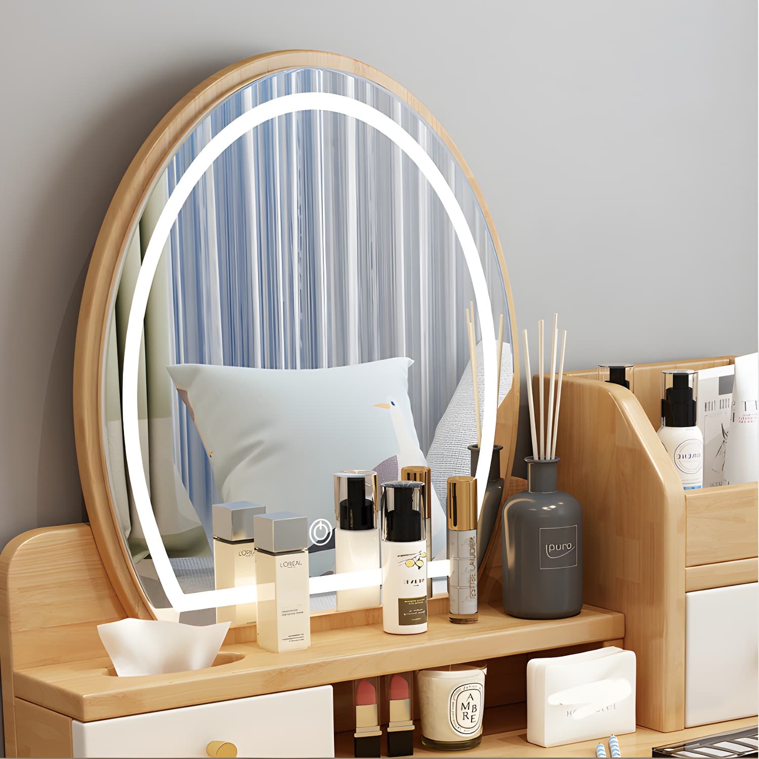 Traditions Dressing Table Bedroom Solid Wood with Drawer Mirror Make-up Vanity thumbnail 11
