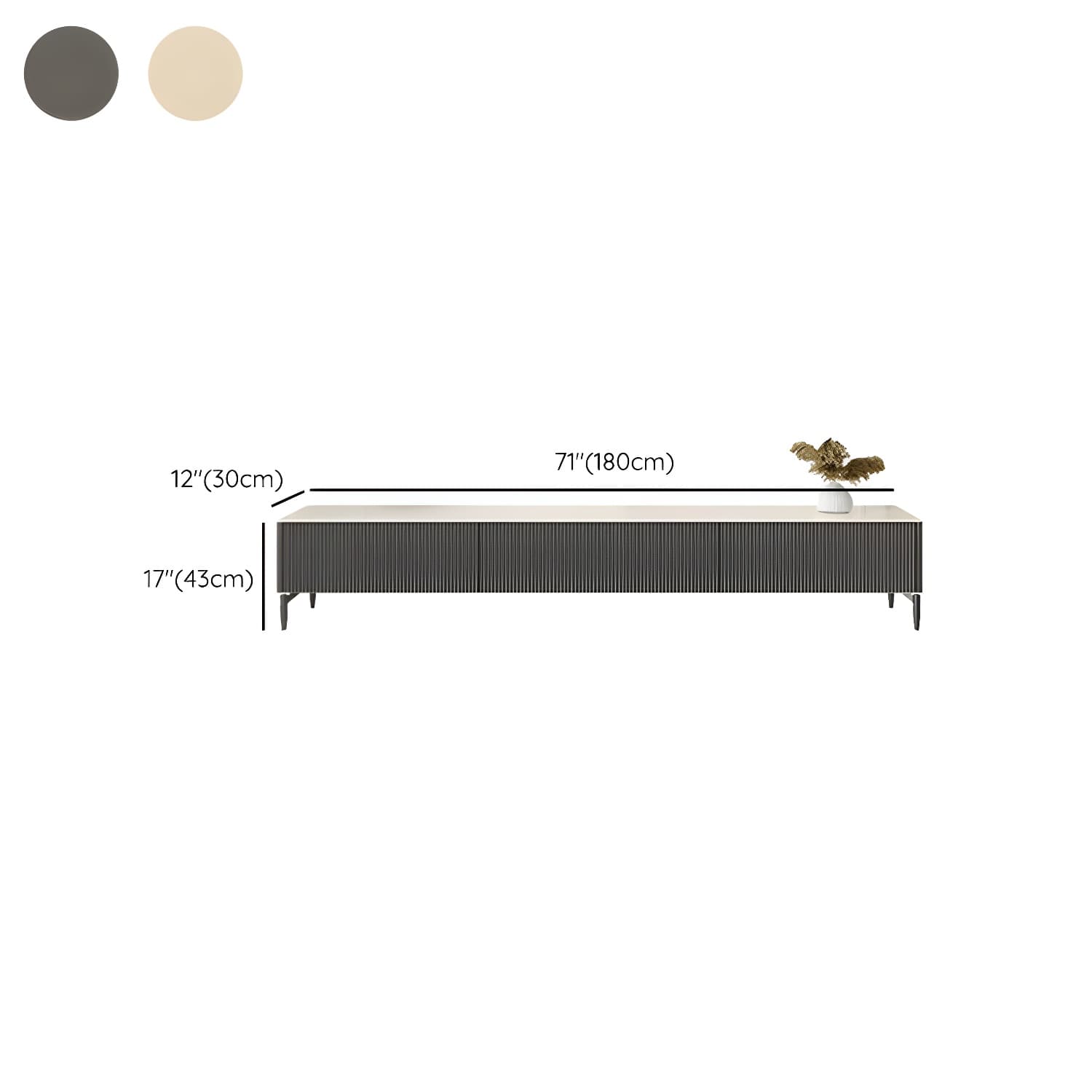 Modern Stone TV Stand with Drawers and Soft Close Glides featuring Cable Management thumbnail 10
