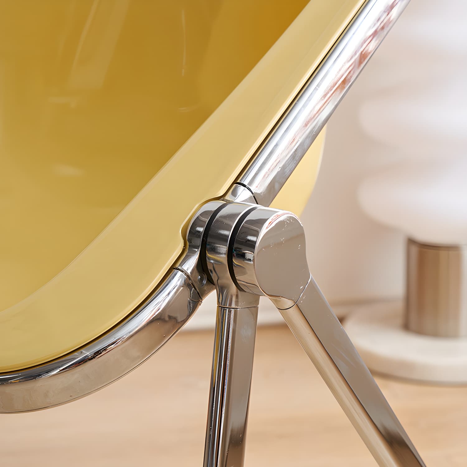Modern Collapsible Side Chair with Low Back and Foldable Design in Plastic & Acrylic thumbnail 14