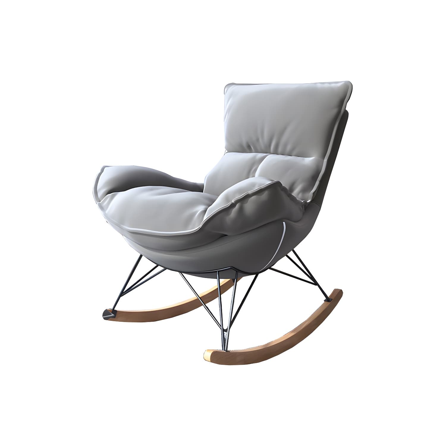 Contemporary Rocking Chair Solid Wood Rocker Chair with with Seat Cushion thumbnail 10