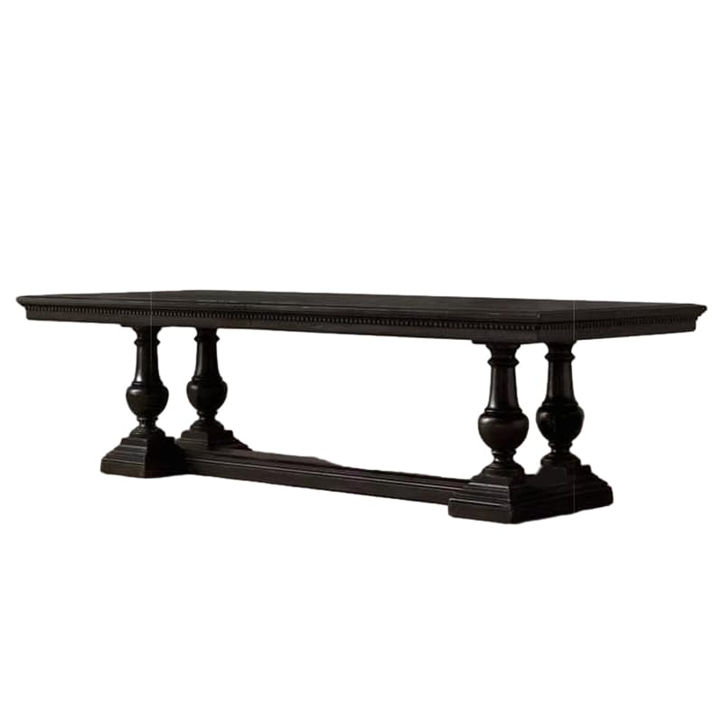 French Country Rectangle Wood Dining Table with Trestle Base, Full Assembly Needed thumbnail 8
