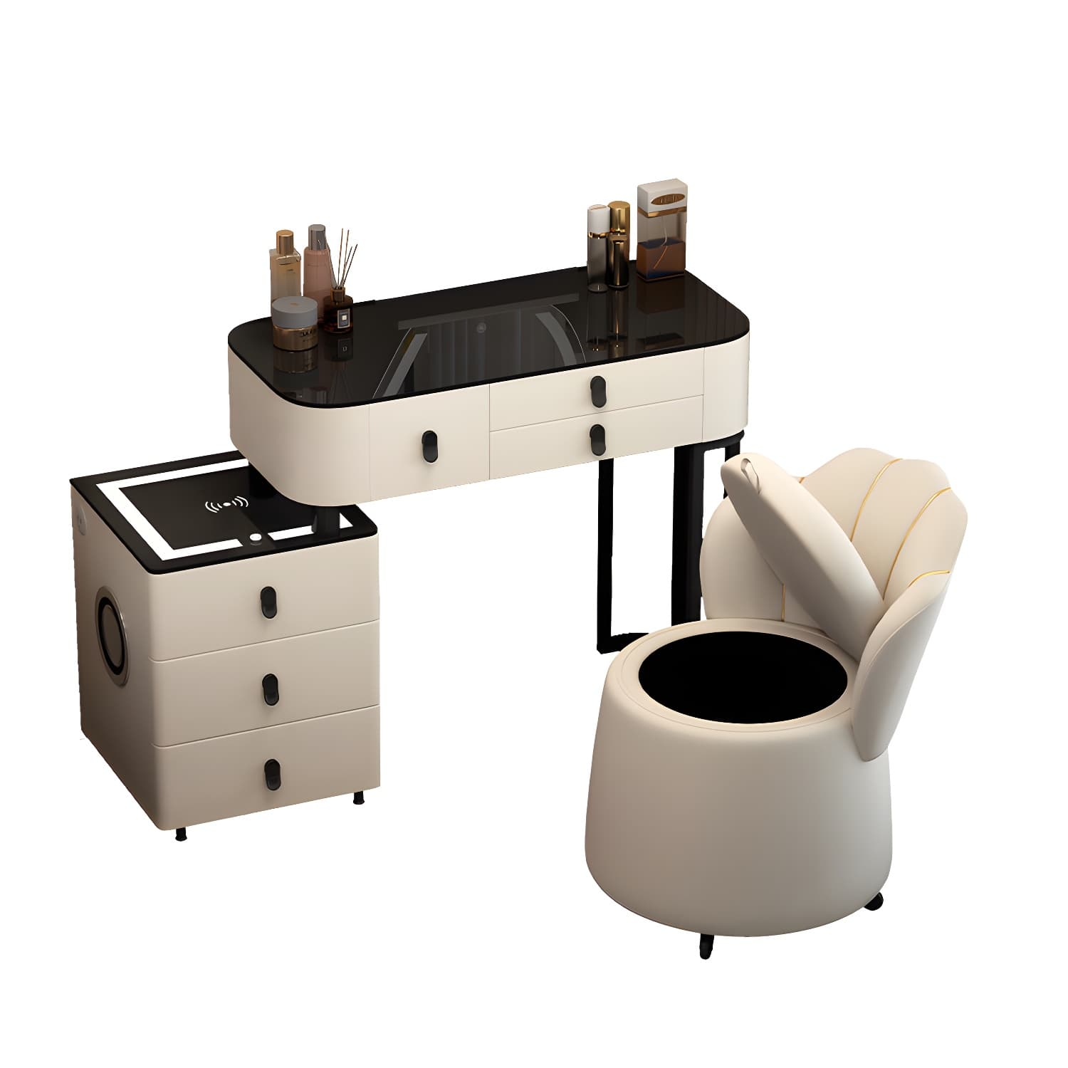 Lighted Mirror Vanity Dressing Table Set with Storage Drawers thumbnail 13