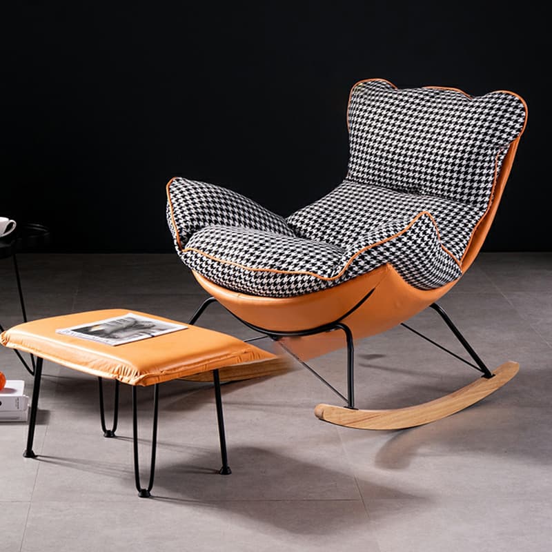 Comfortable Upholstered Rocking Chair with Solid Wood Frame for Modern Home Decor thumbnail 11