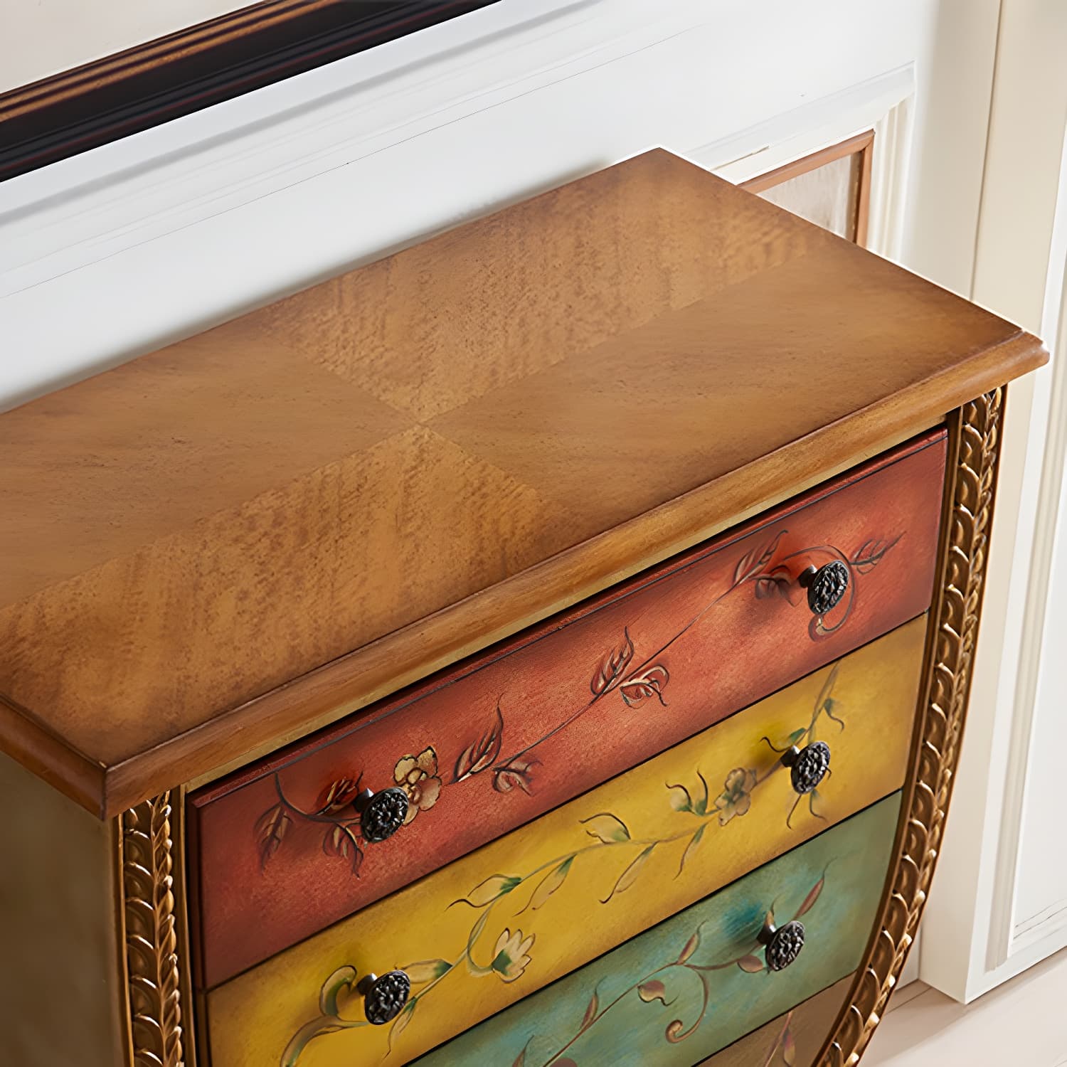 Rustic Wood Chest Vertical Chest with Drawers for Living Room thumbnail 16