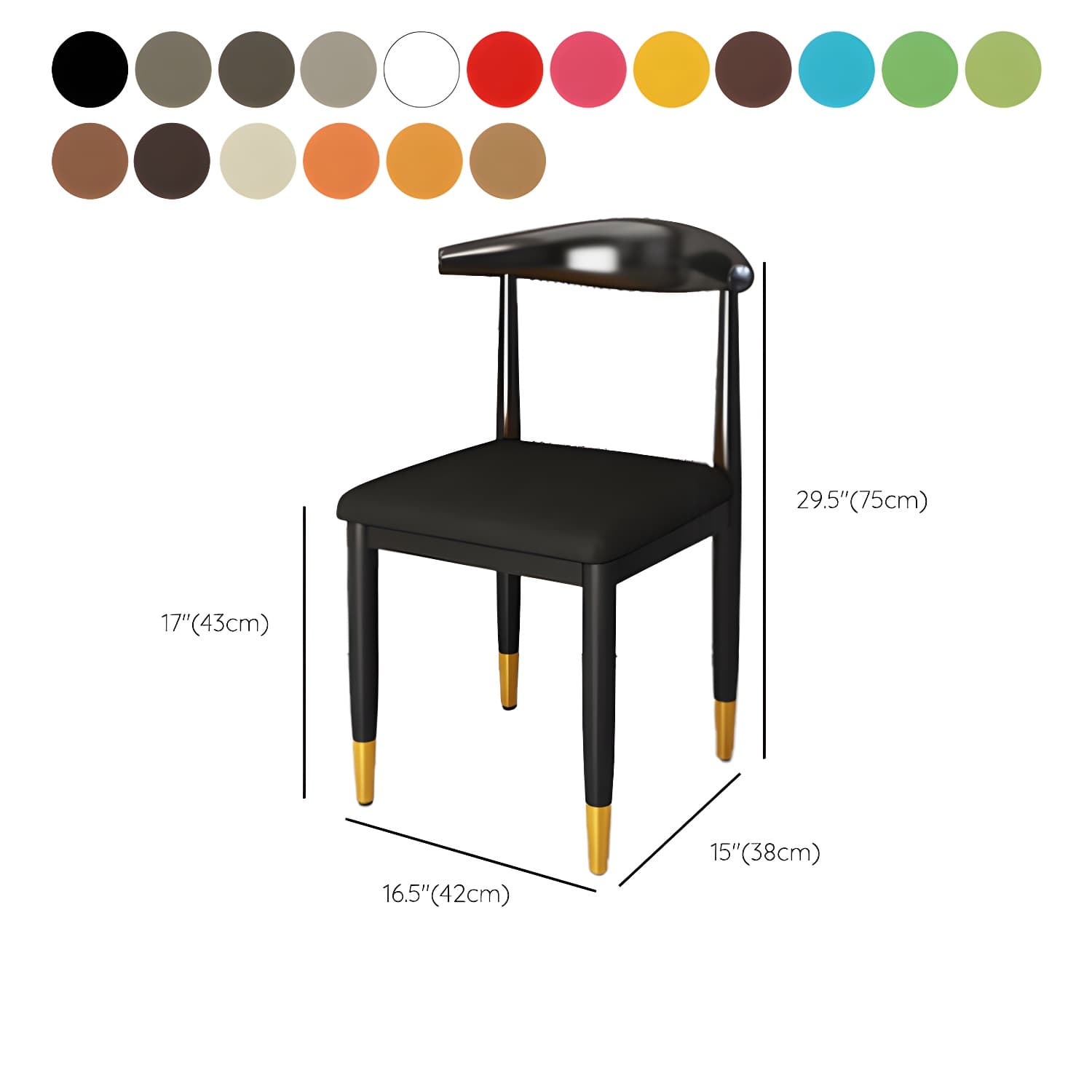 Indoor Open Back Dining Chair Industrial Upholstered Armless Chair thumbnail 28