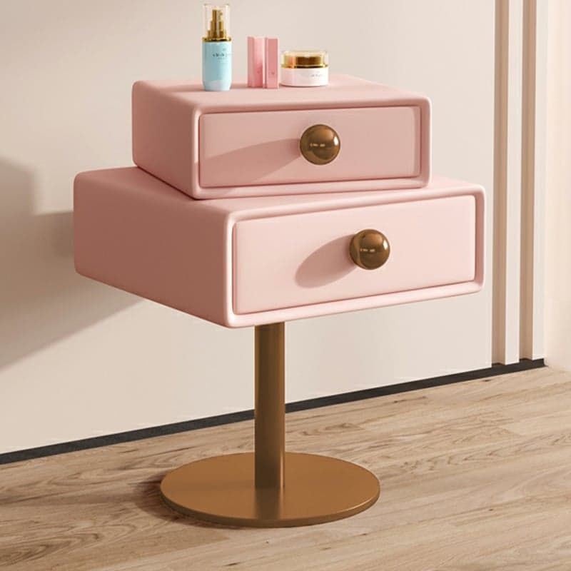 Modern Faux Leather Drawer Storage Nightstand in Narrow for Bedroom thumbnail 10