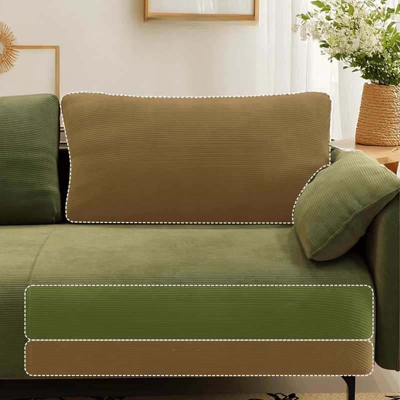 Modern Solid Color Tear Resistant Standard Sofa/Loveseat in Black/Ivory for 3-seater/Seats 2 thumbnail 6