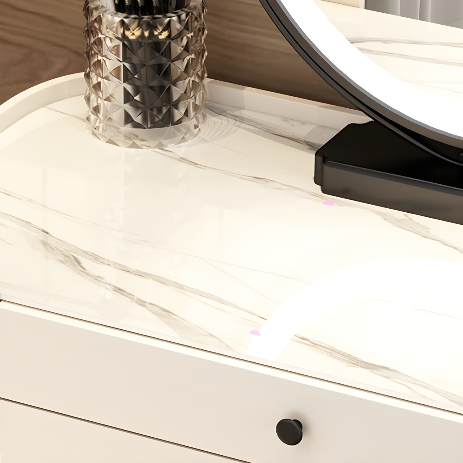 Contemporary Glass Vanity Dressing Table Bedroom Makeup Vanity Desk with Drawer thumbnail 12