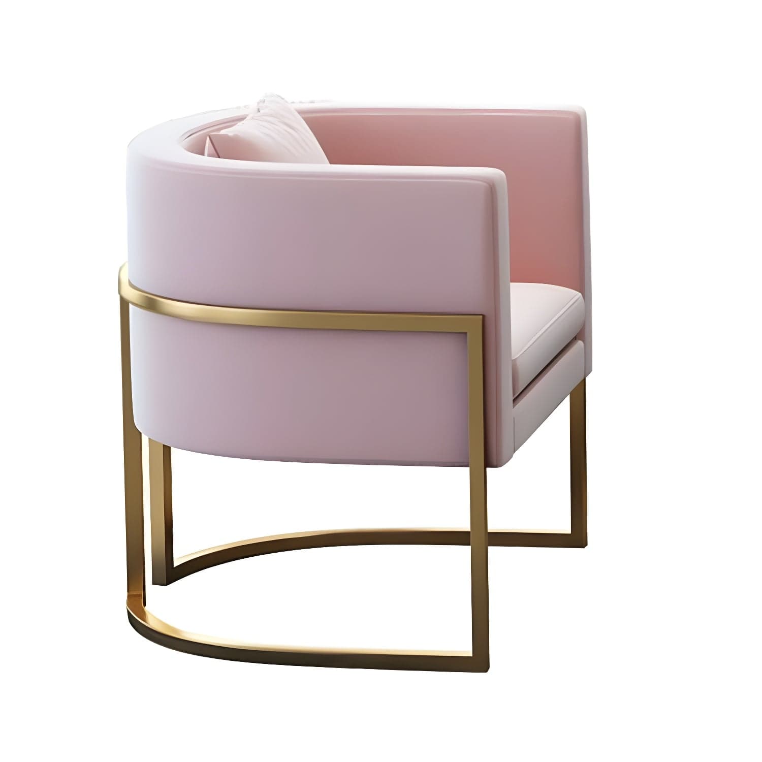 Parsons Arm Chair Leather Indoor Dining Chair with Gold Frame thumbnail 7