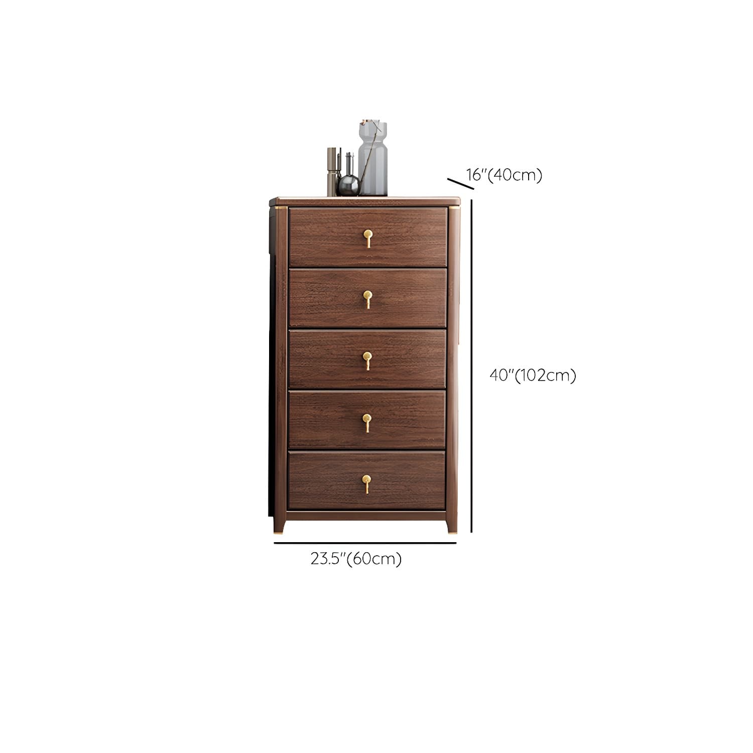Mid Century Modern Chest Wood Rectangular Chest in Walnut Finish thumbnail 18