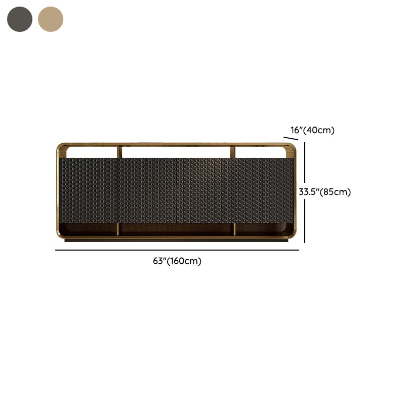 Self-supporting Metal Framed Wood Sideboard with Extreior 3 Shelves and a Counterboard in a Lavish Style thumbnail 9