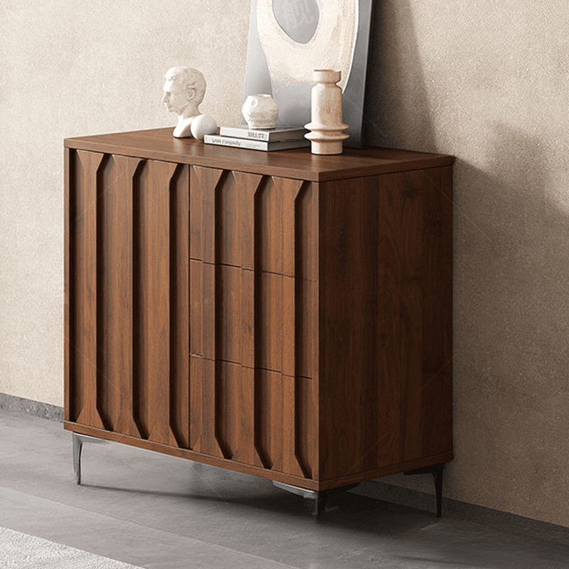 Simplistic Sideboard with 3 Drawers, Hutch, 2 Shelves, and Laminate Countertop Featuring 2 Doors/1 Door Cabinets