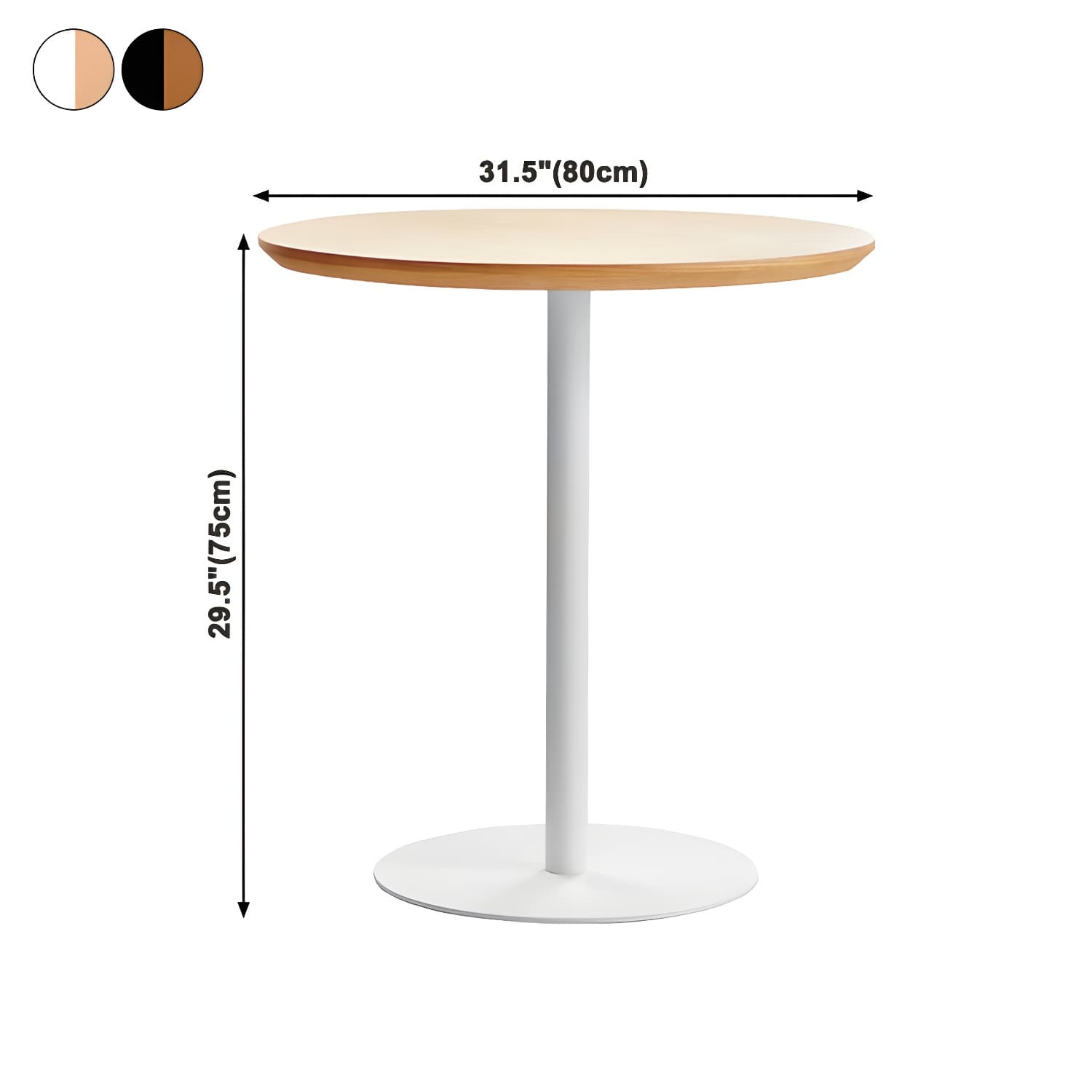 Round Tulip Base Casual Dining Table Four-Color Fixed Table with Solid Wood thumbnail 25