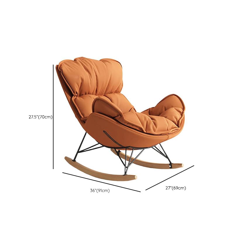 Stationary Rocking Chair with Flared Arm and Rear Support thumbnail 21