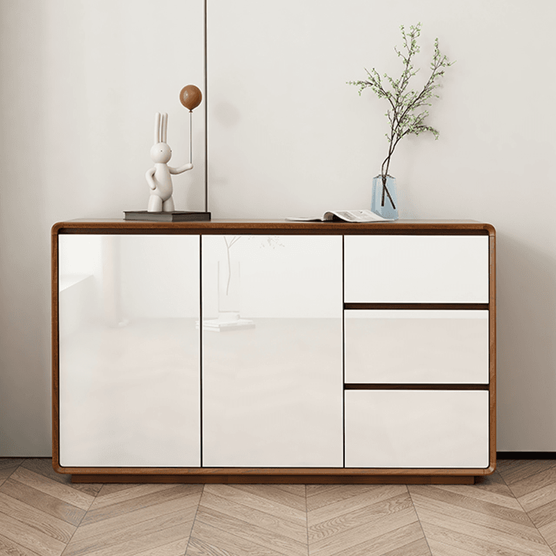 Ground Sideboard with 3 Drawers, Cupboard, Standard/Narrow Size, Timber Countertop, Adjustable Shelving, and 2 Doors/1 Door