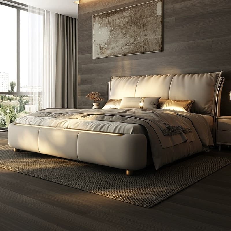 Light Gray Luxurious Solid Color Storage Bed/Platform Bed with Pine Wood Frame for Living Room thumbnail 4