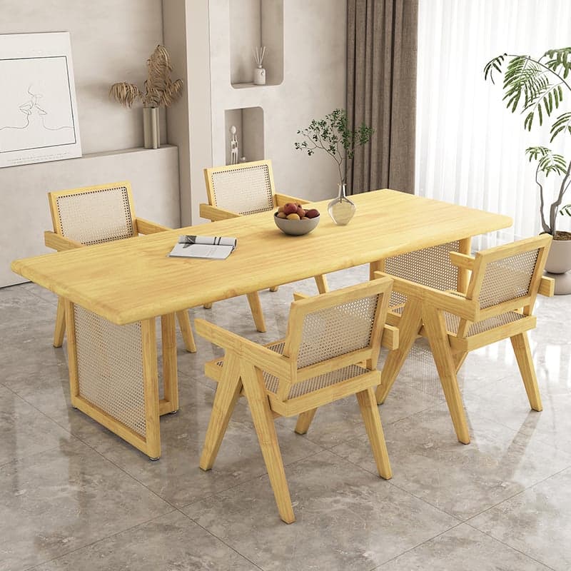 Natural Pine Wood Dining Table Set in Natural Color for 4 People/11 People/Seats 8 thumbnail 4