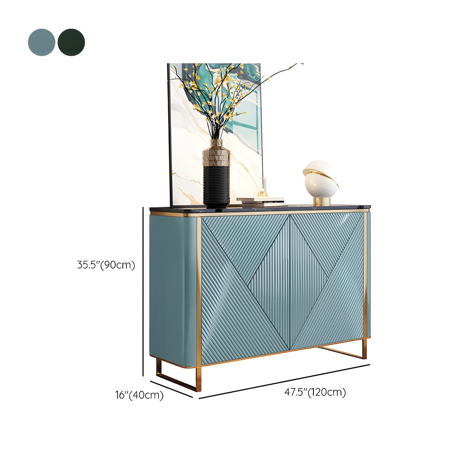 Modern & Contemporary Side Board Stone Credenza with Cabinets thumbnail 13