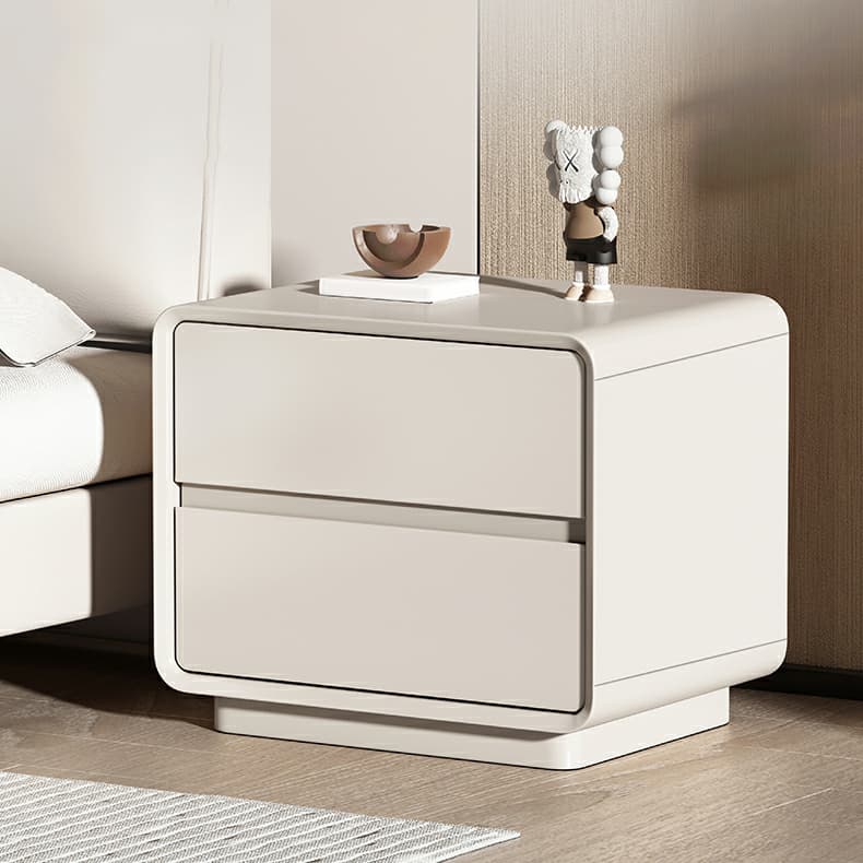 Modern Solid Wood Frame Nightstand with Silent Slide Drawers for Bedroom thumbnail 4