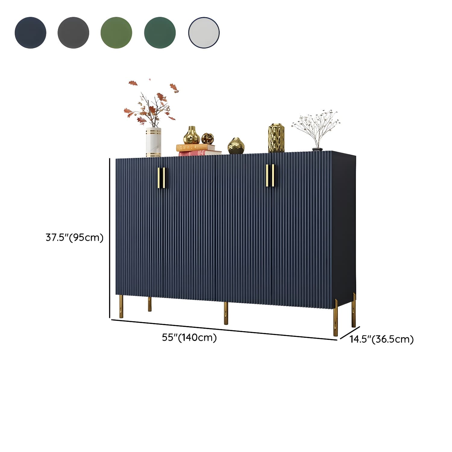 Glam Living Room Wooden Sideboard with Doors and Storage Shelves thumbnail 15