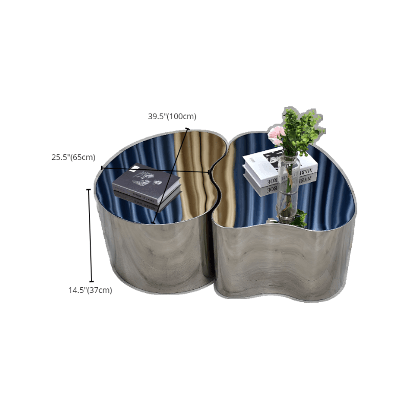 Silver Alloy Irregular/Circular-shaped Accent Table for Small Spaces thumbnail 22
