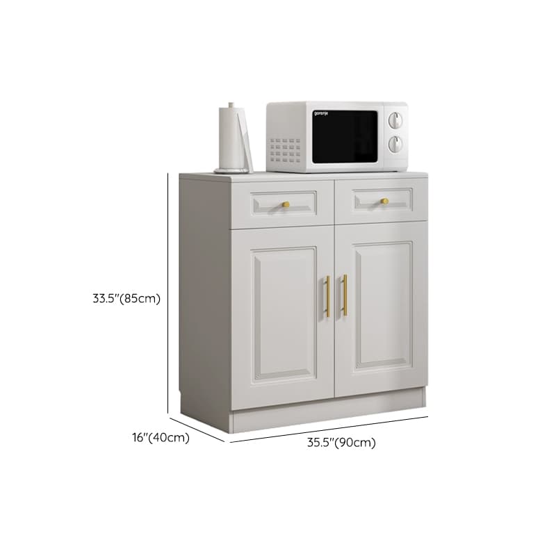 Glam White Wood Sideboard with Storage Cabinets and Included Adjustable Shelving thumbnail 22