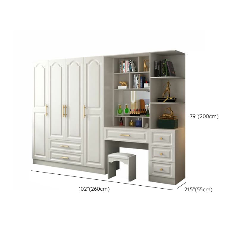 Contemporary Wood Chalk Wardrobe Closet with Interior Shelves&Clothing Rack&3-Drawer/6 Drawers/5-Drawer thumbnail 37